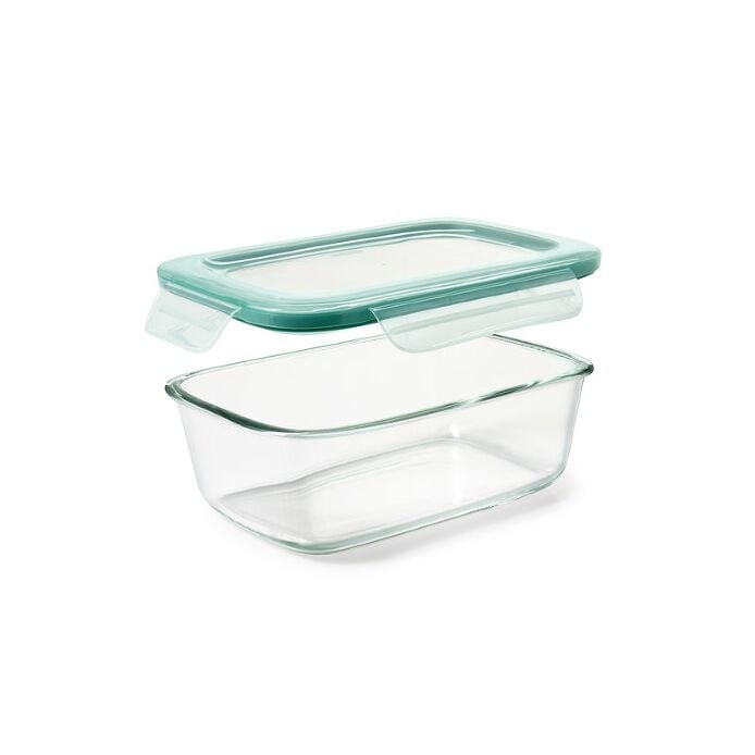 Smart Seal 8 Cup Glass Rectangle Container - Teal K2