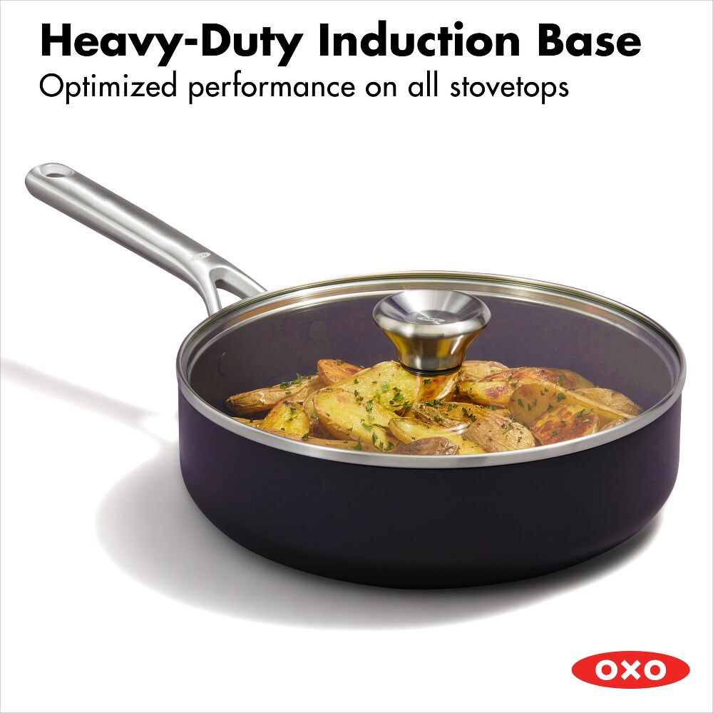 Ceramic Professional Non-Stick 3-Quart Sauté Pan with Lid O4
