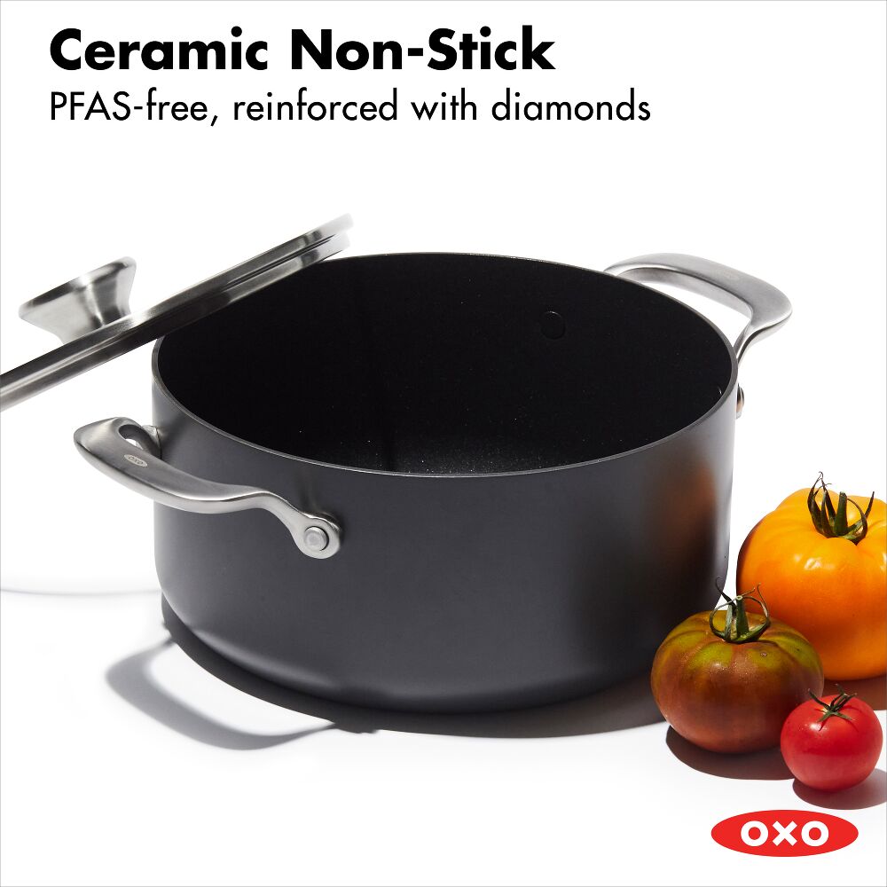 Ceramic Professional Non-Stick 5QT Stock Pot with Lid X6