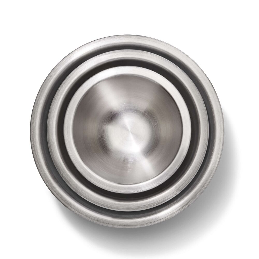 3-Piece Stainless Steel Mixing Bowl Set - Blue/Gray Y1