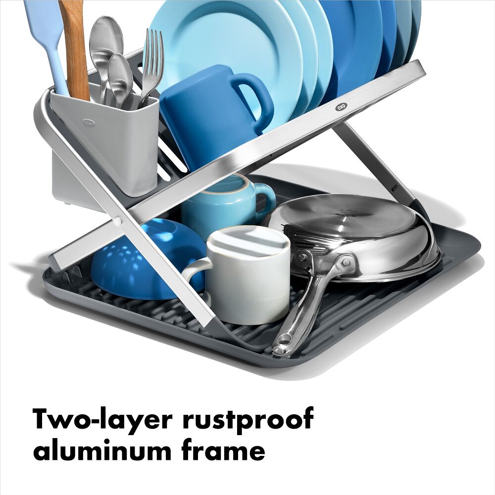OXO Good Grips Aluminum Fold Flat Dish Rack J8