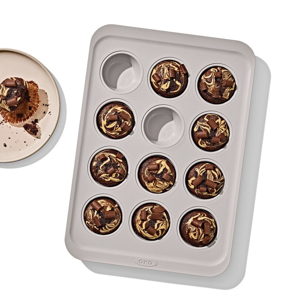 Non-Stick Pro Ceramic Coated Metal Bakeware 12 Cup Muffin Pan Q2