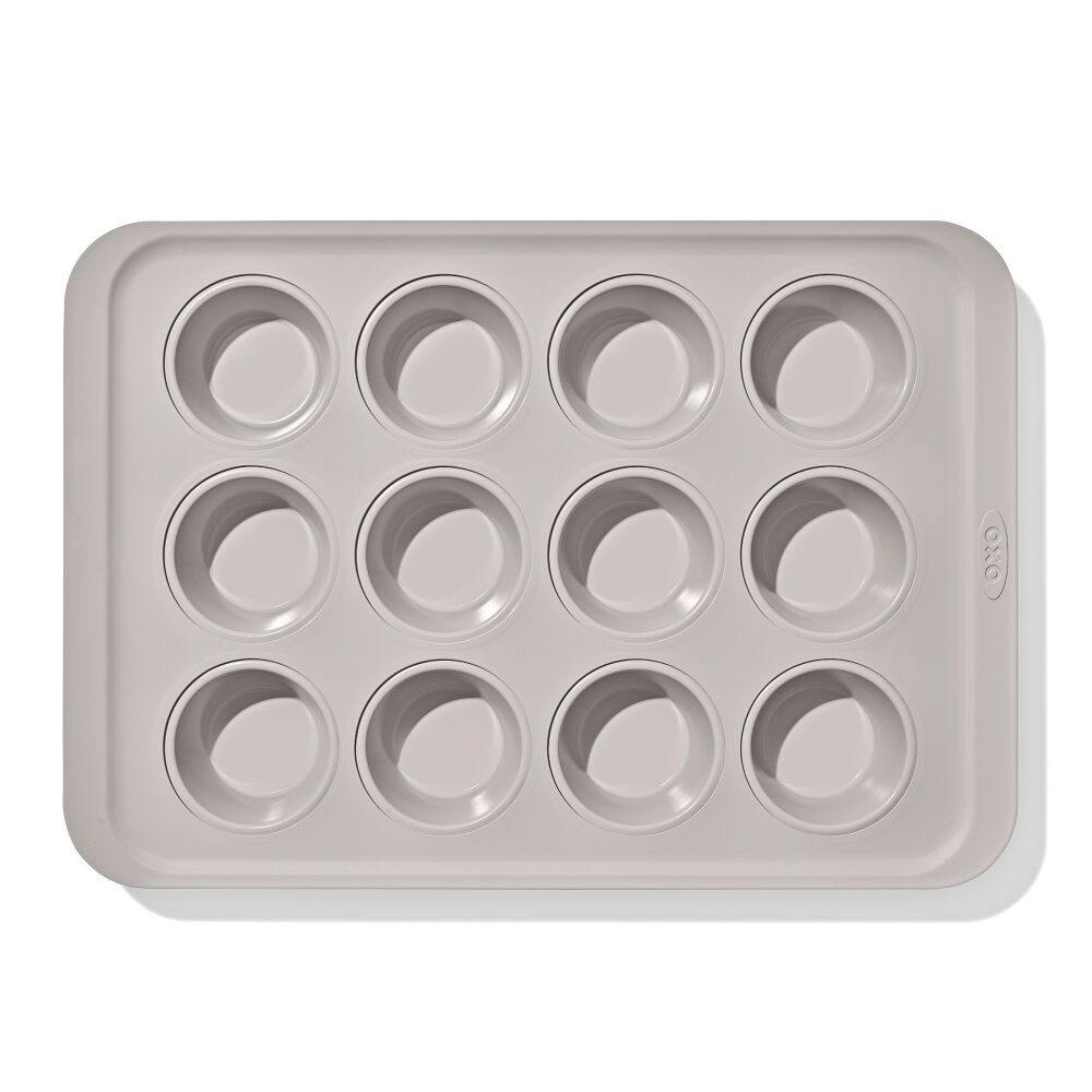 Non-Stick Pro Ceramic Coated Metal Bakeware 12 Cup Muffin Pan Q2