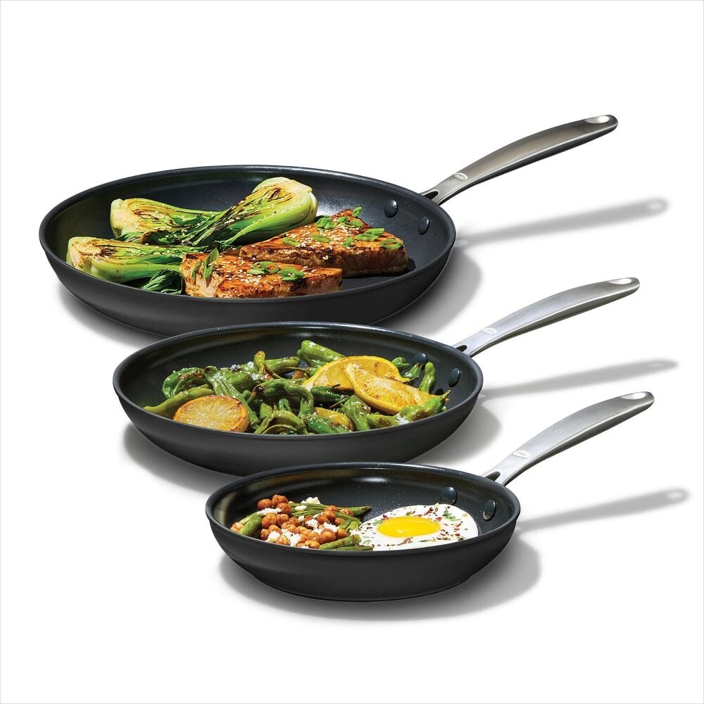 Enhanced Non-Stick 3-Piece Frypan Set — Black L0