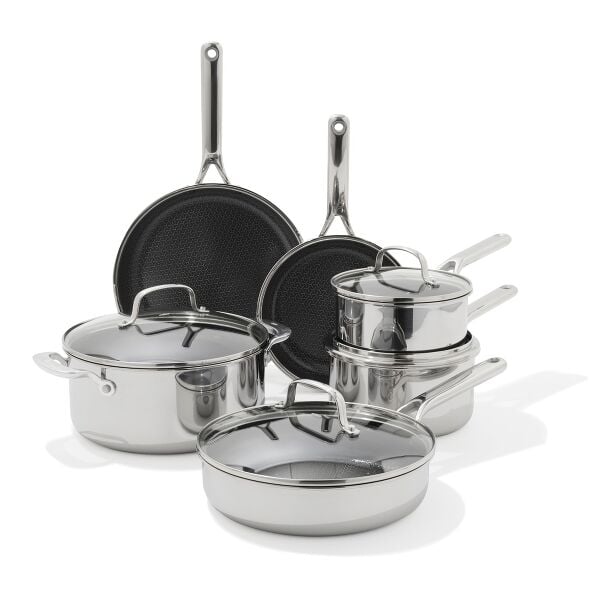 Trident Hybrid Non-Stick Stainless Steel 10-Piece Set X3