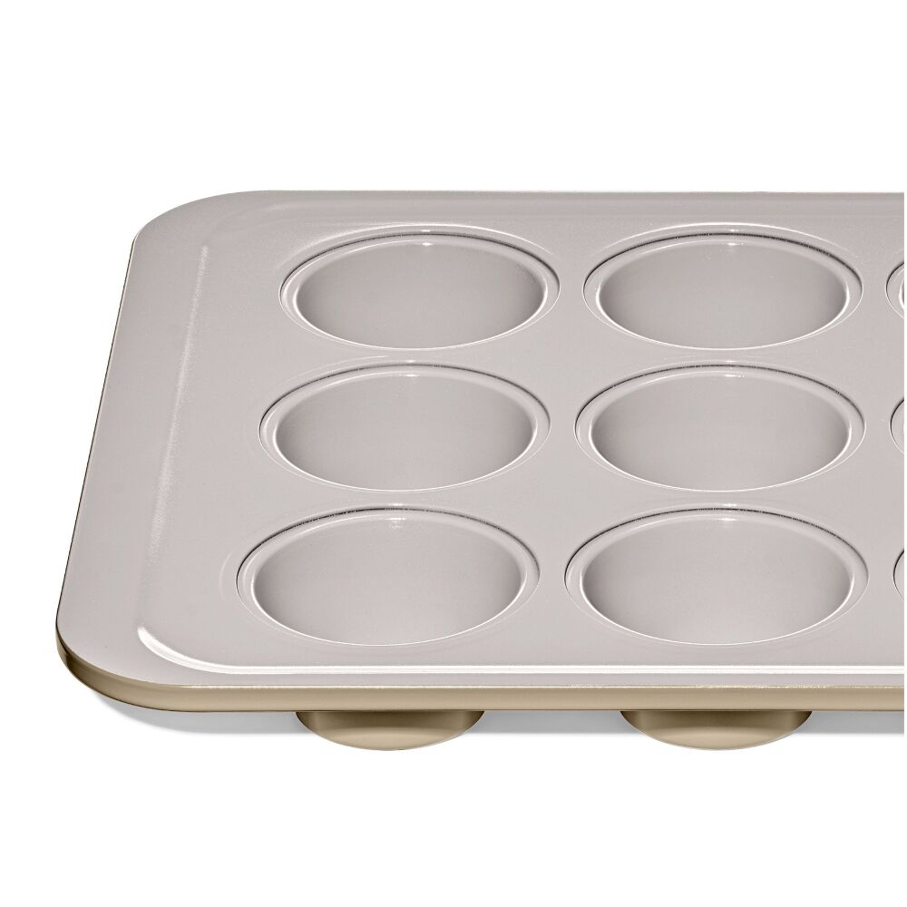 Non-Stick Pro Ceramic Coated Metal Bakeware 12 Cup Muffin Pan Q2