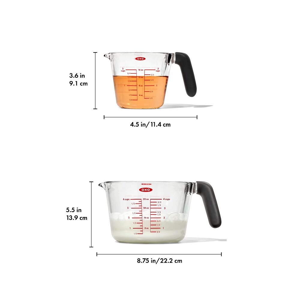 2-Cup and 4-Cup Glass Measuring Cup Set Y2