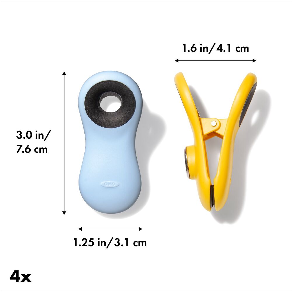 Magnetic All-Purpose Clips - 4-Pack - assorted colors U1