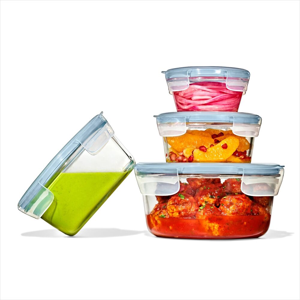 Smart Seal 2-Cup Glass Round Container - Arctic Blue B6
