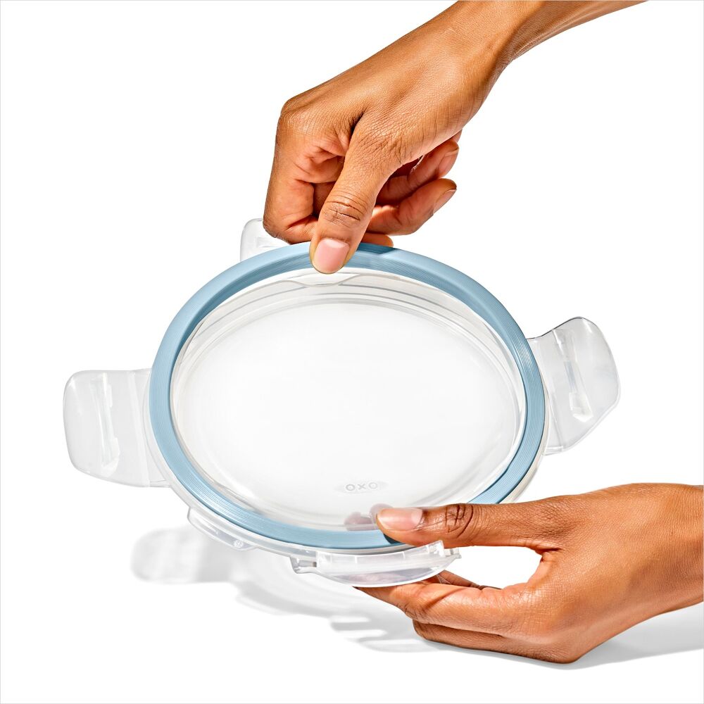 Smart Seal 4-Cup Glass Round Container - Arctic Blue K8