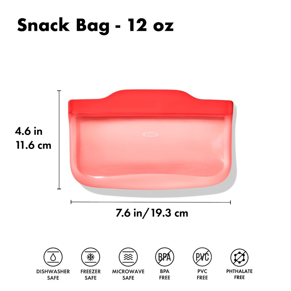 Silicone Reusable Bag - Snack Bag (12 oz) - Watermelon W5