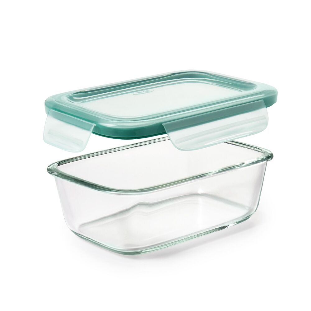 Smart Seal 3.5 Cup Glass Rectangle Container - Teal I2