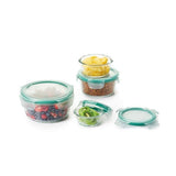 8 Piece Smart Seal Glass Round Container Set G2