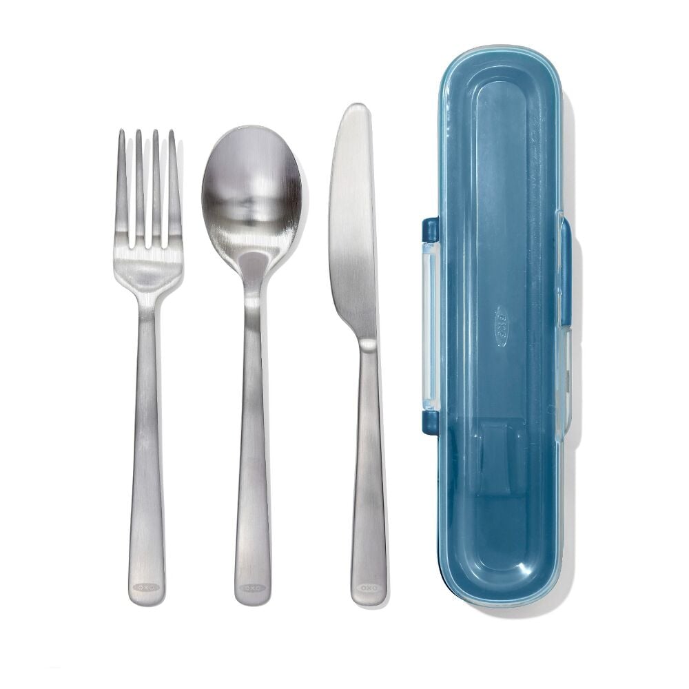 Prep & Go Stainless Steel Utensils With Case - Ocean Blue V3