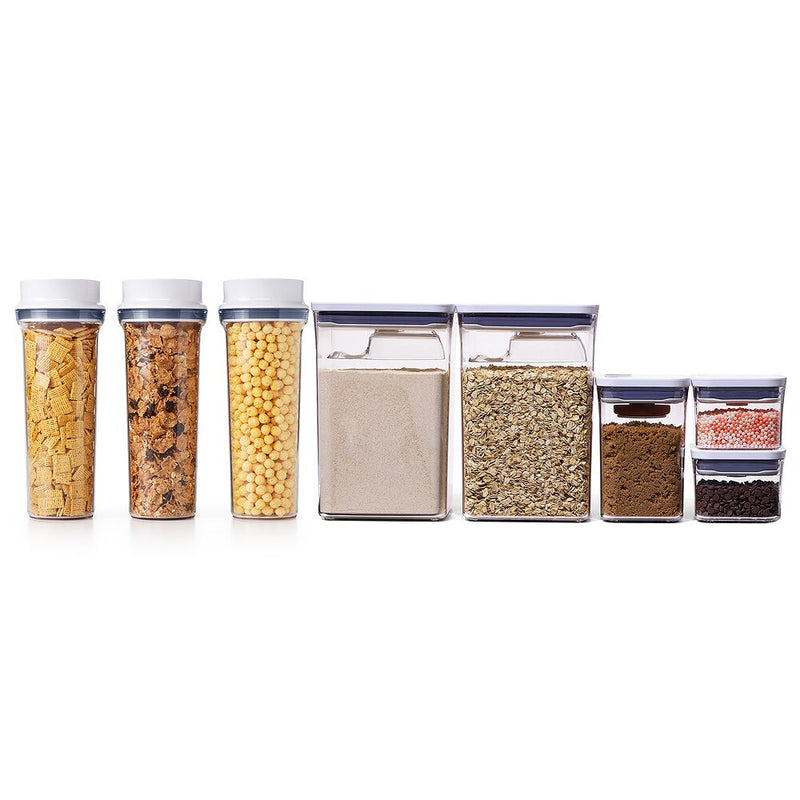 3 Piece Cereal Dispenser Set & 8-Piece POP Container Baking Set Bundle Z7