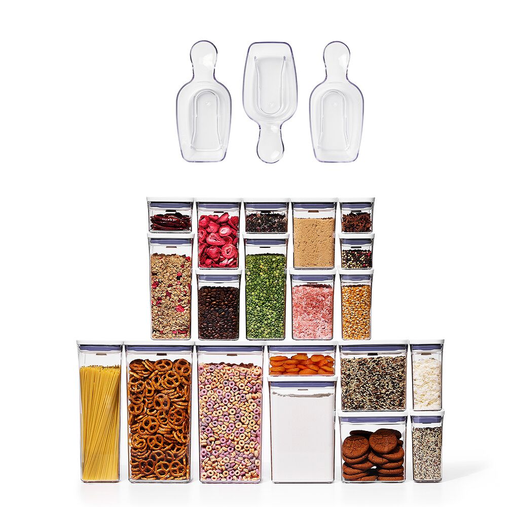 POP 3-Piece Scoop Set & 20-Piece POP Container Set Bundle C8