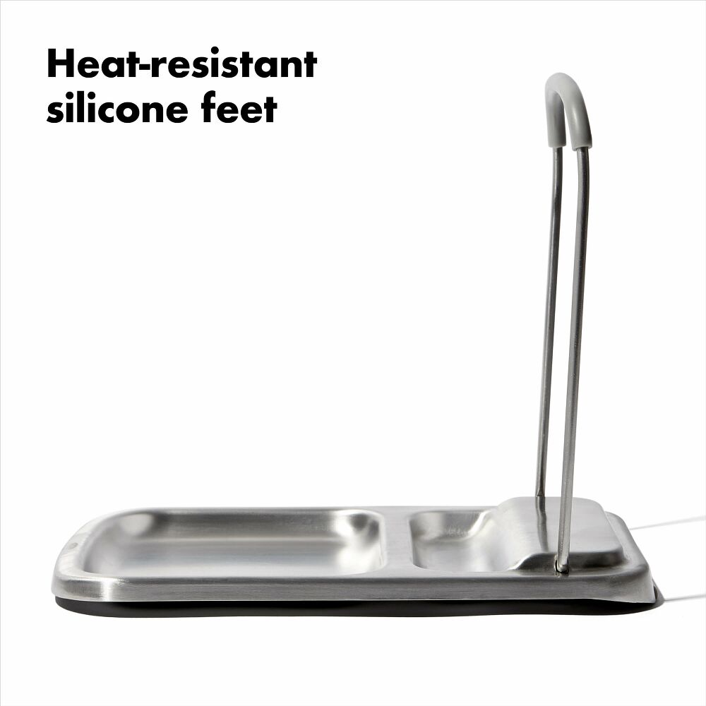 Stainless Steel Spoon Rest with Lid Holder N5
