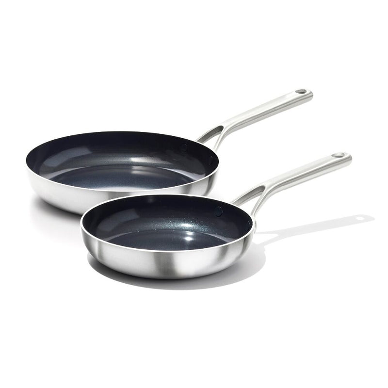 Stainless Steel Mira Series 2 Pack Frypans - Ceramic Q7
