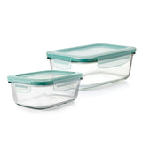 8 Cup Smart Seal Glass Rectangle Container & 3.5 Cup Smart Seal Glass Rectangle Container Bundle E3