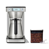 12-Cup Coffee Maker with Podless Single-Serve Function & Steel Coffee POP Container (1.7 Qt) with Scoop Bundle W0