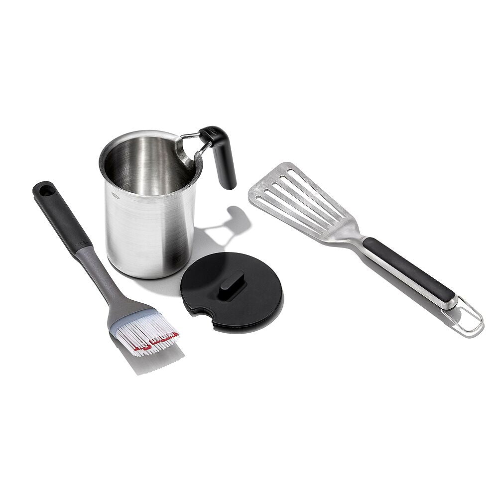 Grilling Basting Pot and Brush Set & Grilling Precision Turner Bundle B2
