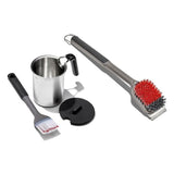 Grilling Basting Pot and Brush Set & Nylon Grill Brush for Cold Cleaning Bundle L9