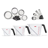 3 Piece Angled Measuring Cup Set & Stainless Steel Measuring Cups and Spoons Set Bundle K8