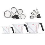 3 Piece Angled Measuring Cup Set & Stainless Steel Measuring Cups and Spoons Set Bundle K8