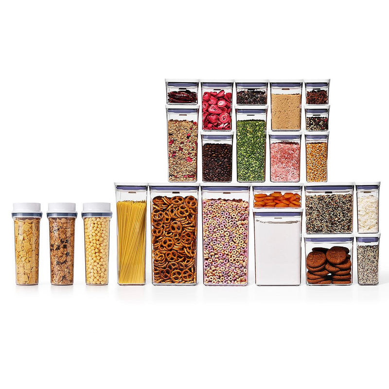 3 Piece Cereal Dispenser Set & 20-Piece POP Container Set Bundle V2