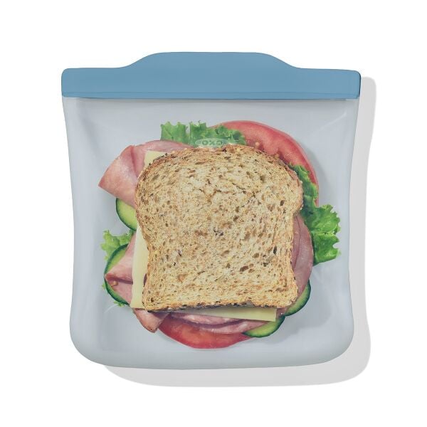 Silicone Reusable Bag  Sandwich (28 oz) - Ocean Blue B3