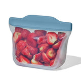 Silicone Reusable Bag  Stand-Up Snack (12 oz) - Ocean Blue Z1