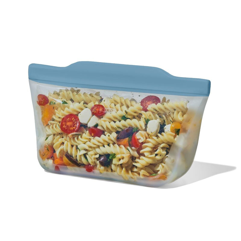 Silicone Reusable Bag  Stand-Up Quart (32 oz) - Ocean Blue W2