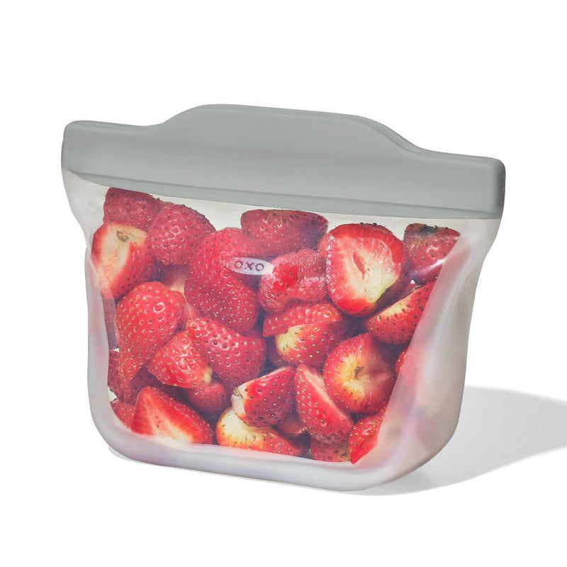 Silicone Reusable Bag  Stand-Up Snack (12 oz) - Fog B0