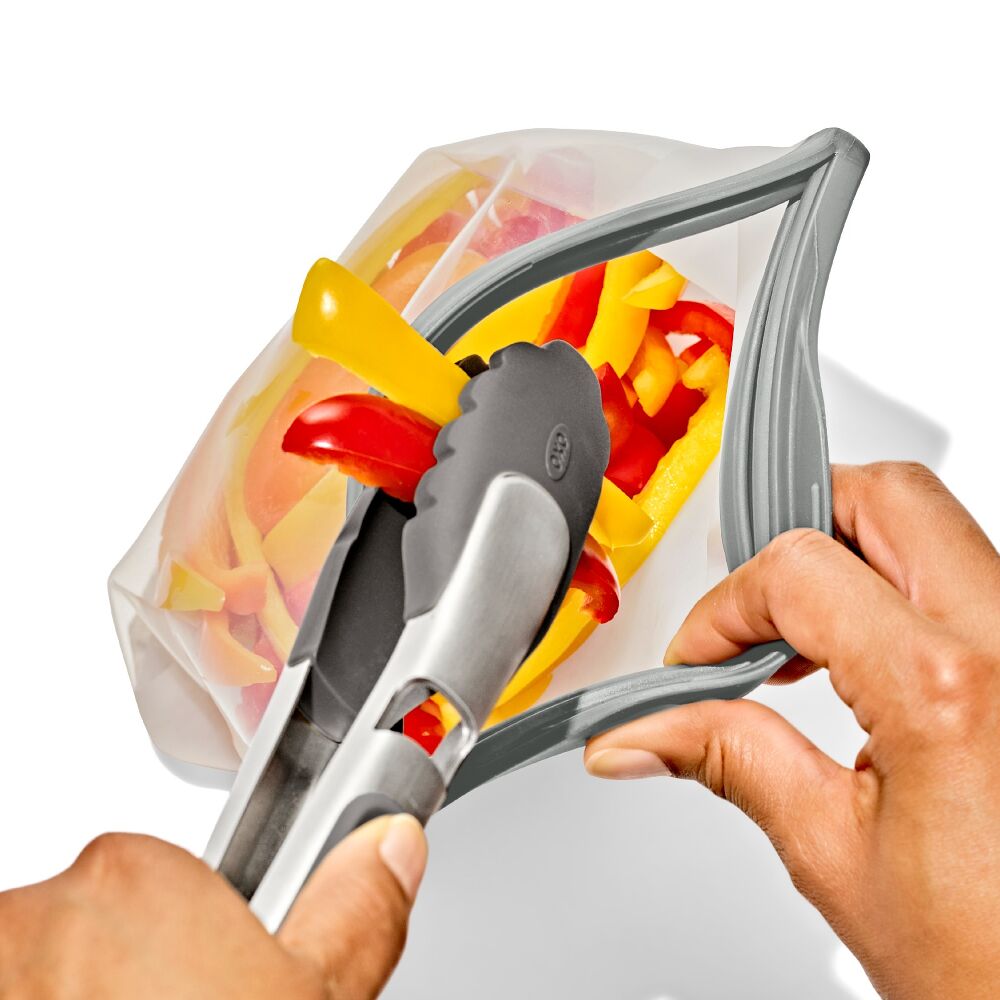 Silicone Reusable Bag  Stand-Up Half Gallon (64 oz) - Fog M8