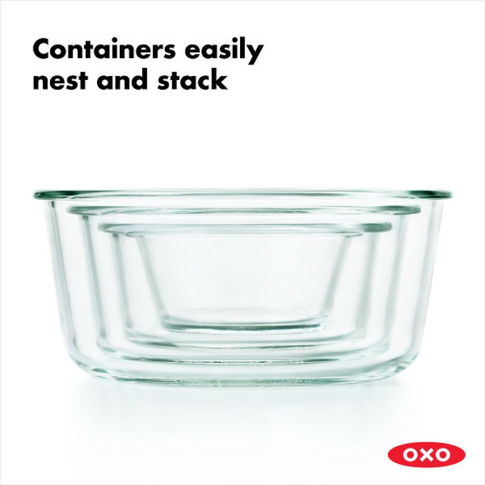 8 Piece Smart Seal Glass Round Container Set G2