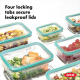 8 Piece Smart Seal Glass Round Container Set G2