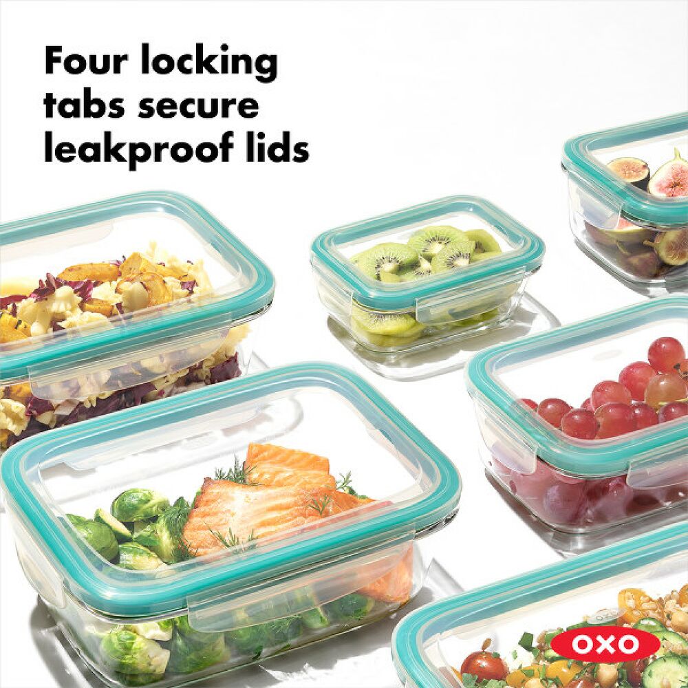 8 Piece Smart Seal Glass Round Container Set G2