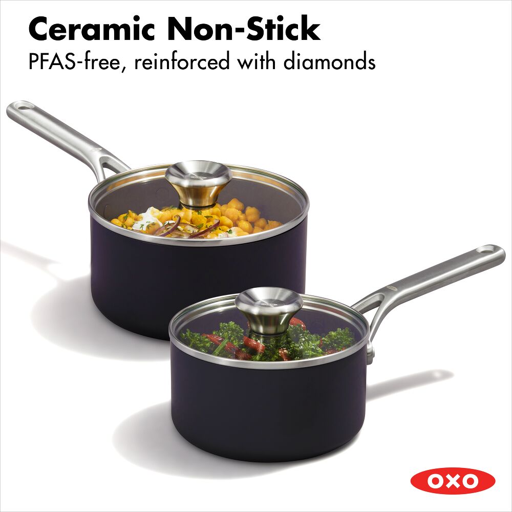Ceramic Professional Non-Stick 4-Piece Saucepan Set (1.7 Qt & 2.3 Qt) S9