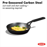 Carbon Steel Obsidian Series 8-Inch Frypan with Silicone Sleeve H5