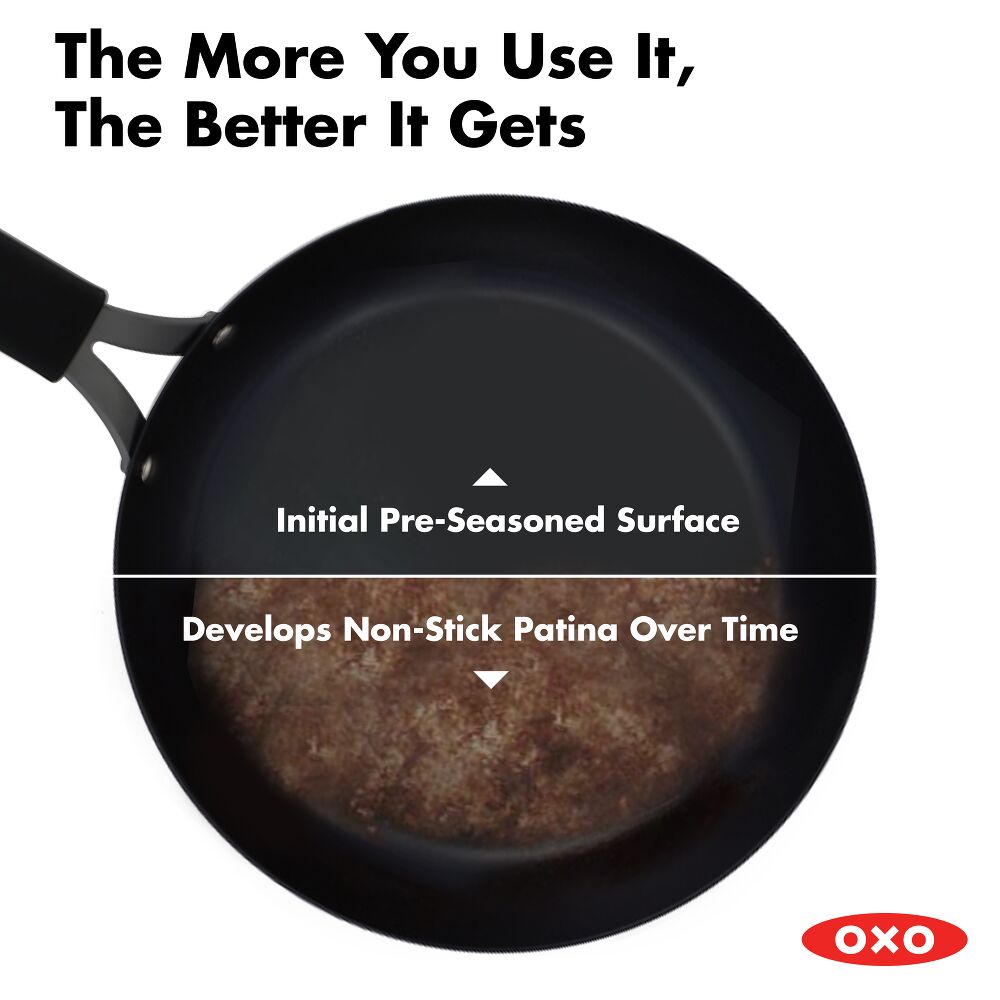 Carbon Steel Obsidian Series 8-Inch Frypan with Silicone Sleeve H5