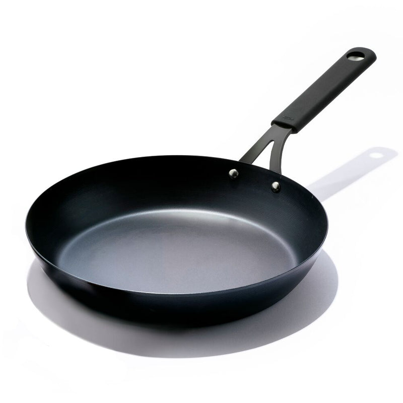OXO Carbon Steel Obsidian Series 12-Inch Frypan with Silicone Sleeve W4