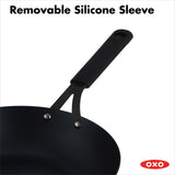 Carbon Steel Obsidian Series 12-Inch Wok with Silicone Sleeve Q1