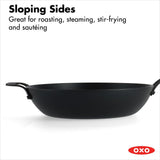 Carbon Steel Obsidian Series 12-Inch Wok with Silicone Sleeve Q1
