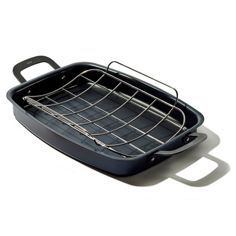 Carbon Steel Obsidian Series Roaster with Rack S2