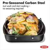 Carbon Steel Obsidian Series Roaster with Rack S2