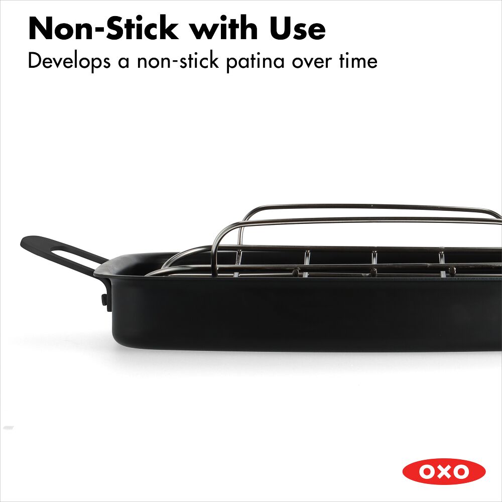 Carbon Steel Obsidian Series Roaster with Rack S2