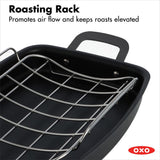 Carbon Steel Obsidian Series Roaster with Rack S2