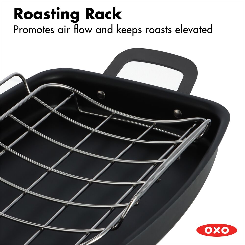 Carbon Steel Obsidian Series Roaster with Rack S2