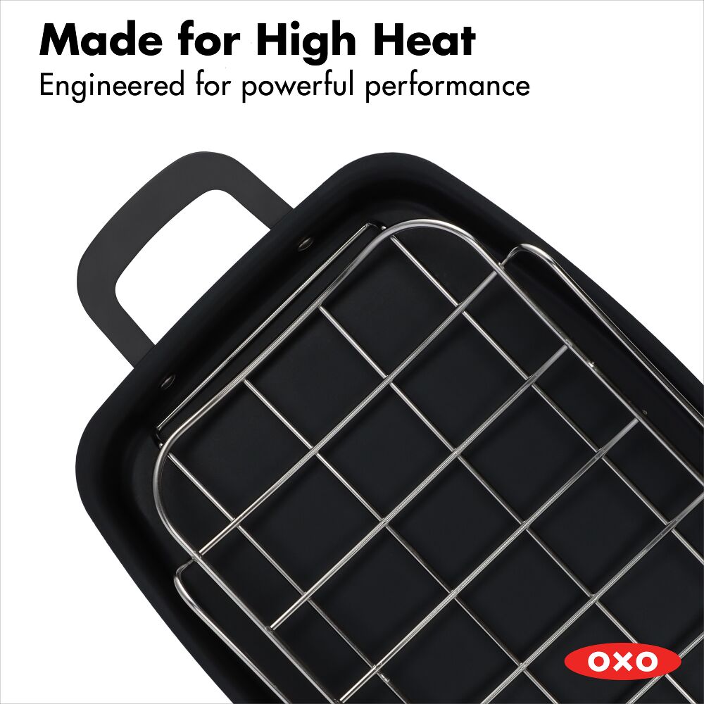 Carbon Steel Obsidian Series Roaster with Rack S2