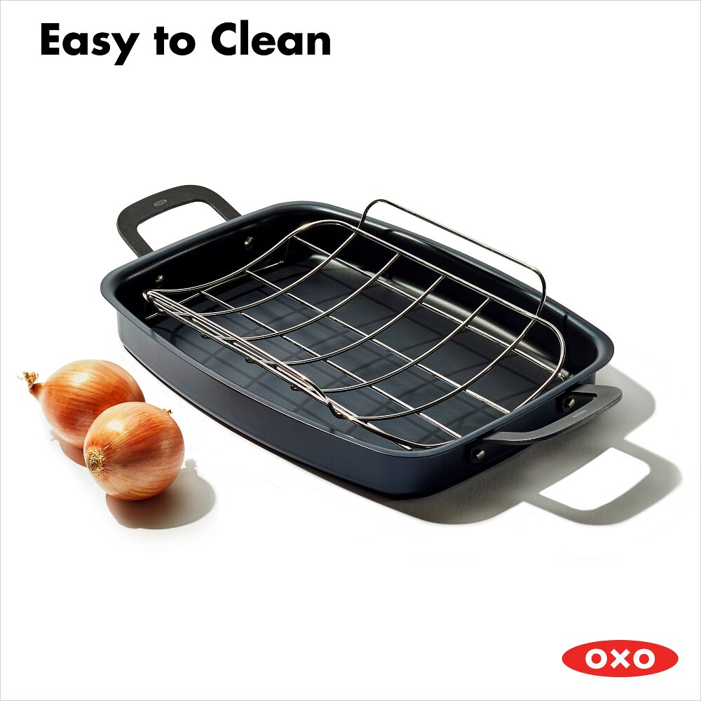 Carbon Steel Obsidian Series Roaster with Rack S2